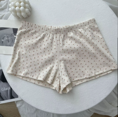Cream Shirt & Shorts W/ Pink Flowers