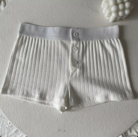 White Eyelit Knit Shorts